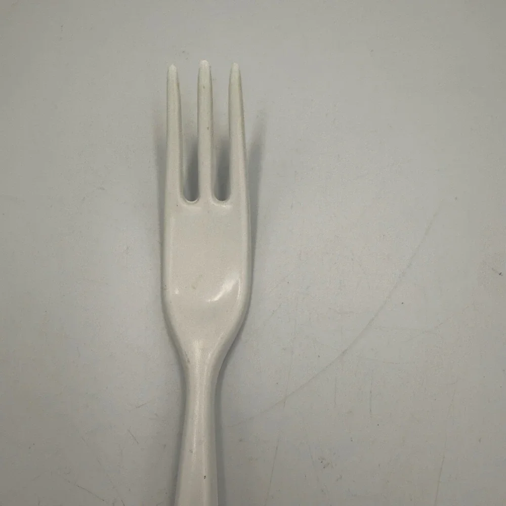 Vintage EKCO White Melamine 3 Prong Kitchen Serving Fork 11.5 Inch